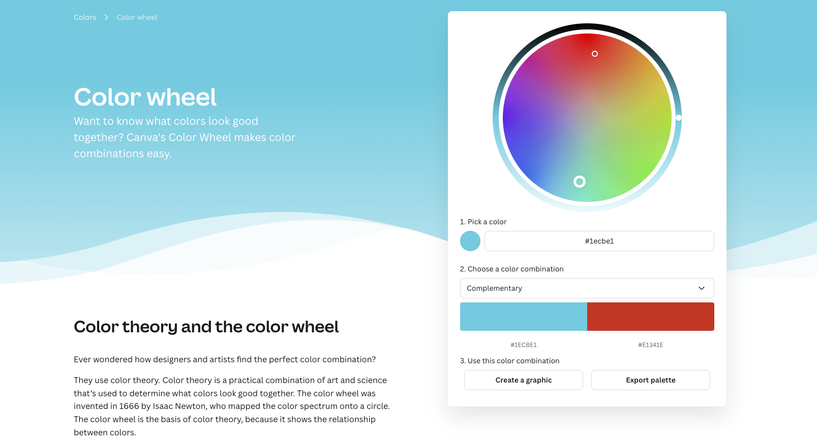 Canva color wheel tool